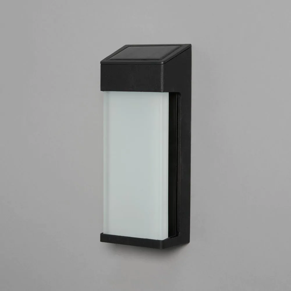 Gunay LED Outdoor Solar Wall Light, Black - Image 4