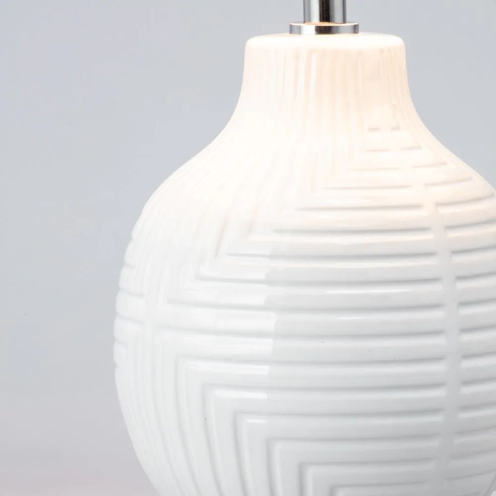 Gus Embossed Ceramic Table Lamp, White - Image 5