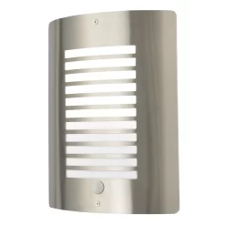 Hale Panel Slatted Wall Lantern With PIR, Stainless Steel