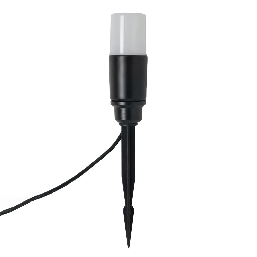 Hank RGB LED Outdoor Solar Ground Path Spike Light Kit, Black