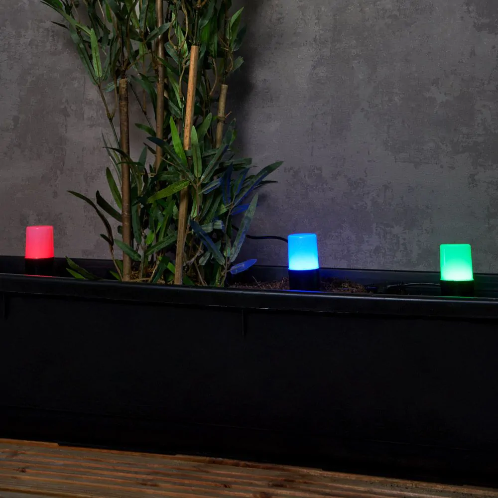 Hank RGB LED Outdoor Solar Ground Path Spike Light Kit, Black - Image 2