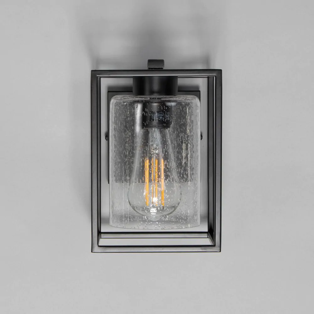 Hardy Cage Wall Light With Bubble Glass Shade, Matte Black - Image 4