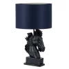 Harry Horse Table Lamp With Navy Shade, Black