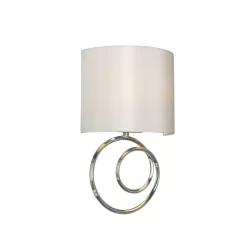 Hayley Sculpt Wall Light With Faux Silk Shade, Chrome