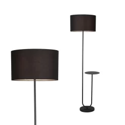 Hazel Shelf Floor Lamp, Black