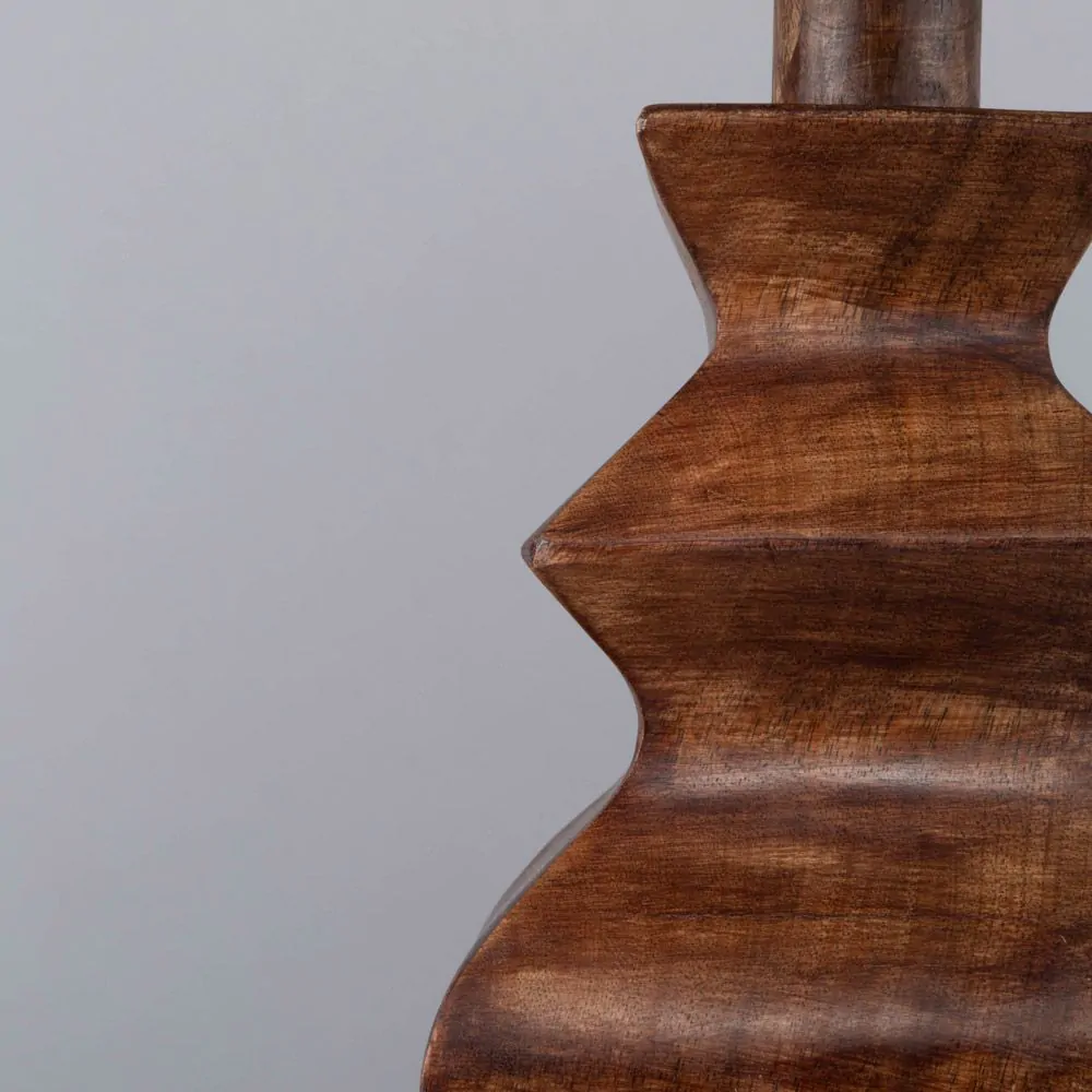 Henlock Wooden Table Lamp With White Shade, Walnut - Image 5