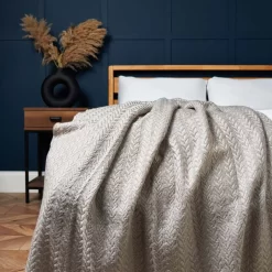 Herringbone Throw, Grey
