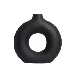 Holey Ceramic Vase, Black