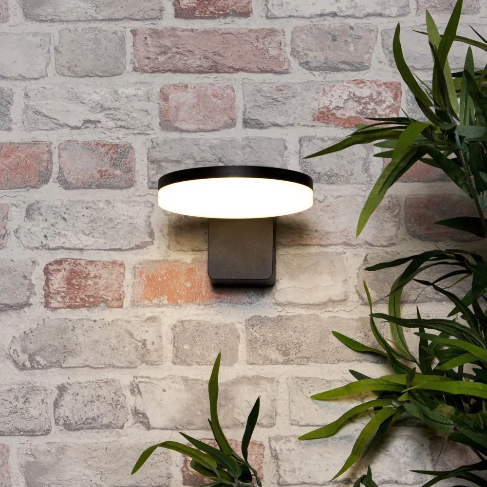 Huck Outdoor LED Wall Light, Black - Image 2