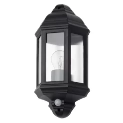 Hunda Outdoor Half Wall Lantern With PIR Sensor, Black