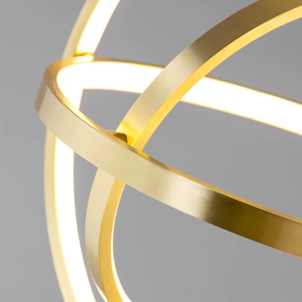 Ingel Rings Orbital LED Flush Ceiling Light, Satin Brass - Image 5