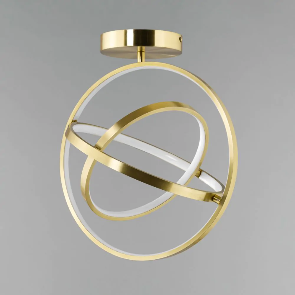 Ingel Rings Orbital LED Flush Ceiling Light, Satin Brass - Image 4