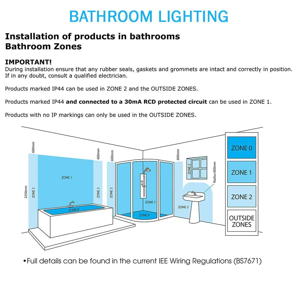 Noah Bathroom Flush Ceiling Bar, Chrome - Image 7