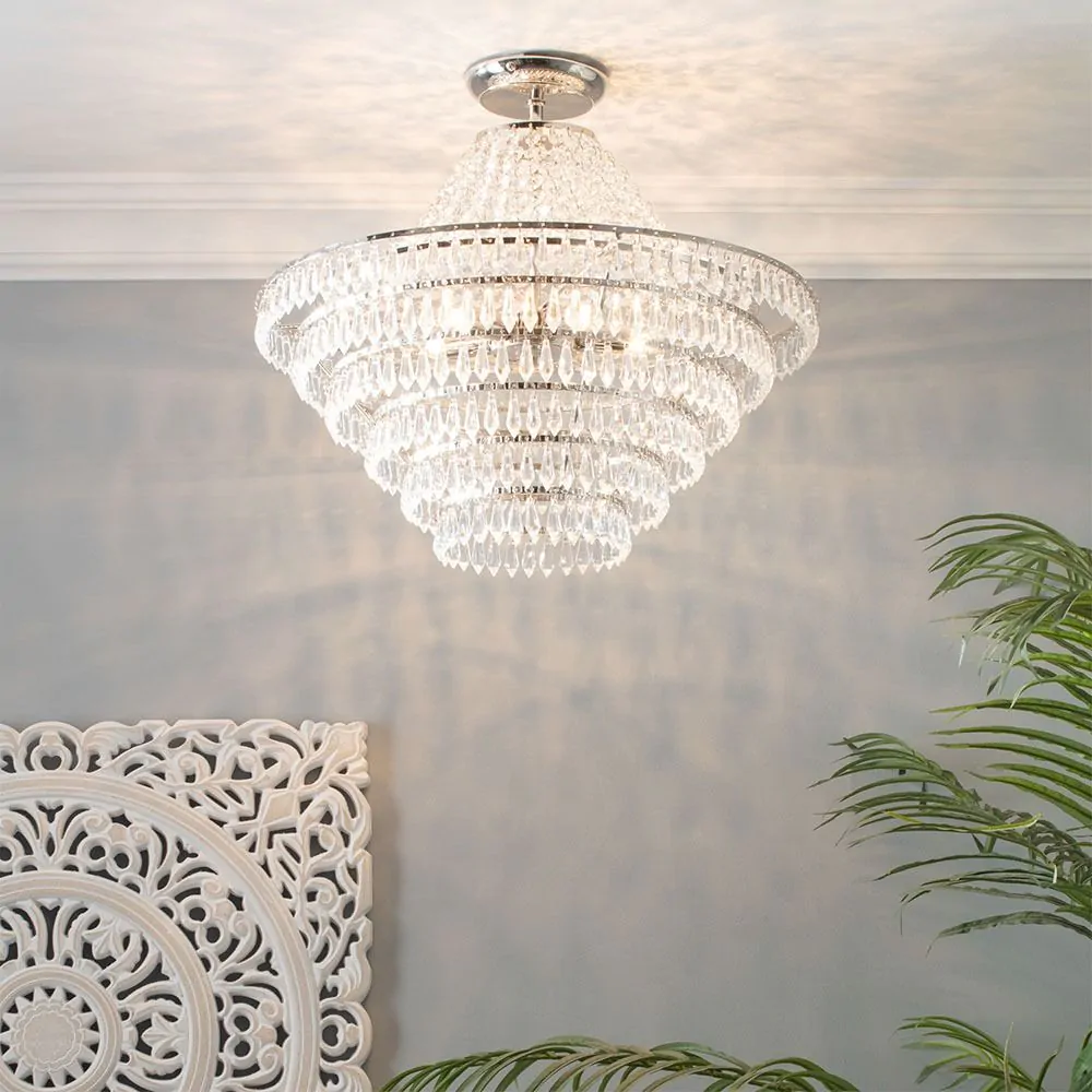 Ivy Flush Ceiling Light, Chrome - Image 3