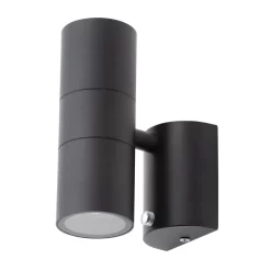 Jared Outdoor Up And Down Wall Light With Photocell, Black