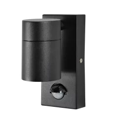 Jared Outdoor Up Or Down Wall Light With PIR Sensor, Black