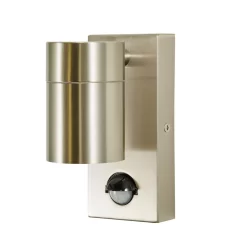 Jared Outdoor Up Or Down Wall Light With PIR Sensor, Stainless Steel