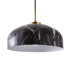 Java Spun Metal Marble Effect Ceiling Pendant, Grey