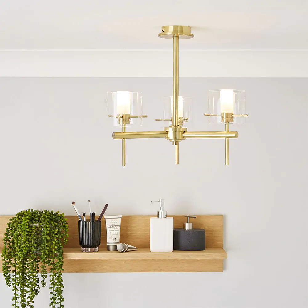 Jean Bathroom Ceiling Light, Satin Brass - Image 2