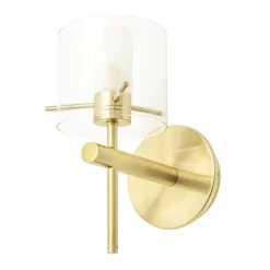 Jean Single Bathroom Wall Light, Satin Brass
