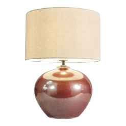 Joules Reactive Glaze Ceramic Table Lamp, Red