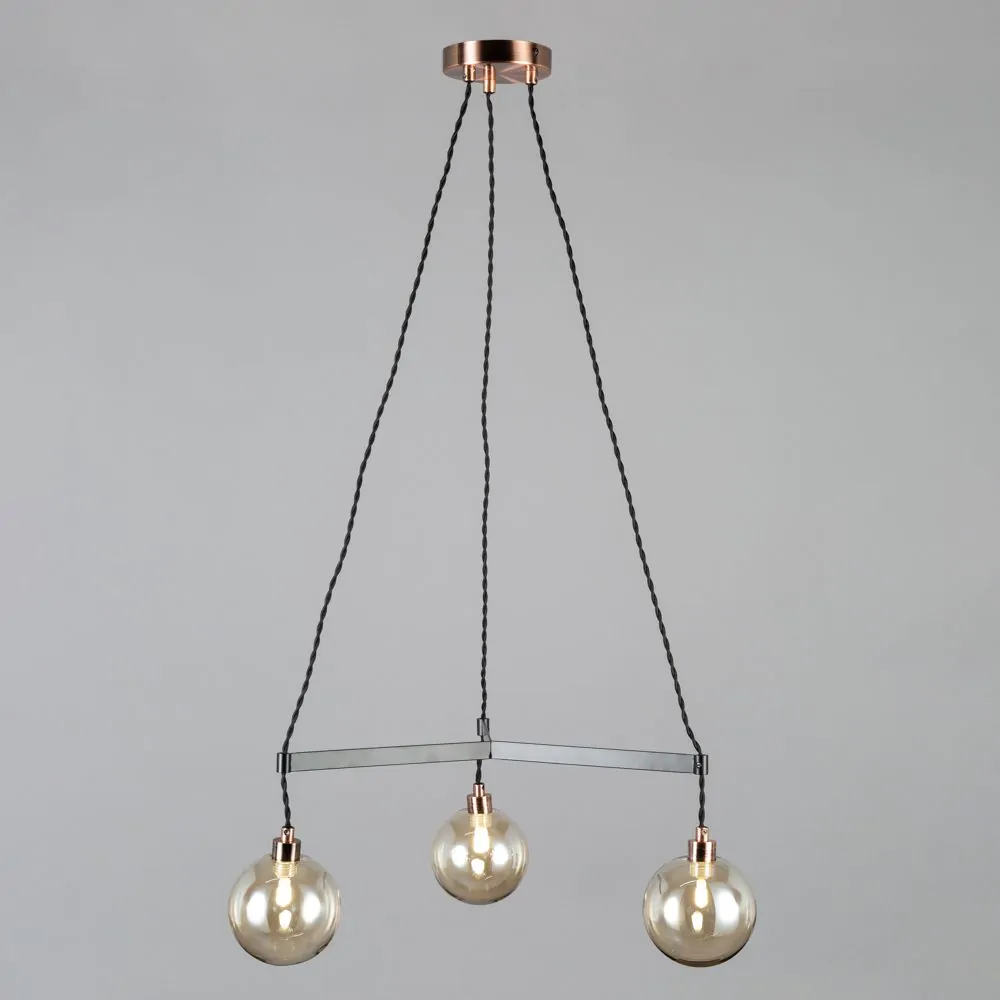 Juniper Medium Ceiling Pendant, Copper And Black - Image 3