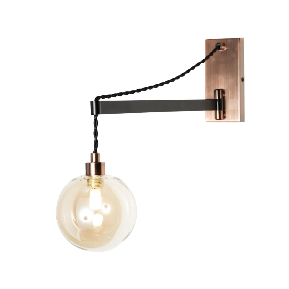 Juniper Wall Light, Copper And Black