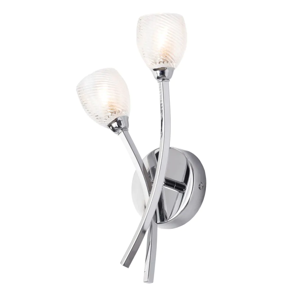 Kate Twin Arm Bathroom Wall Light, Chrome