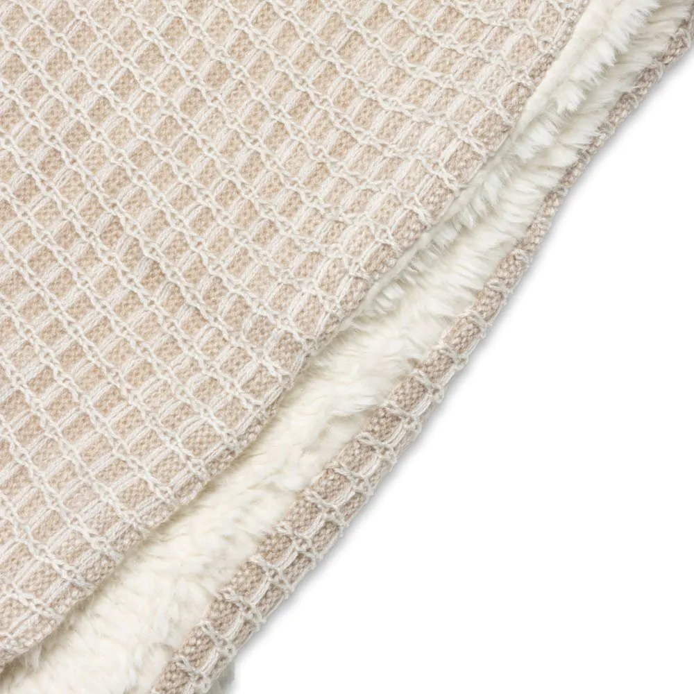 Knitted Waffle Throw, Natural - Image 4