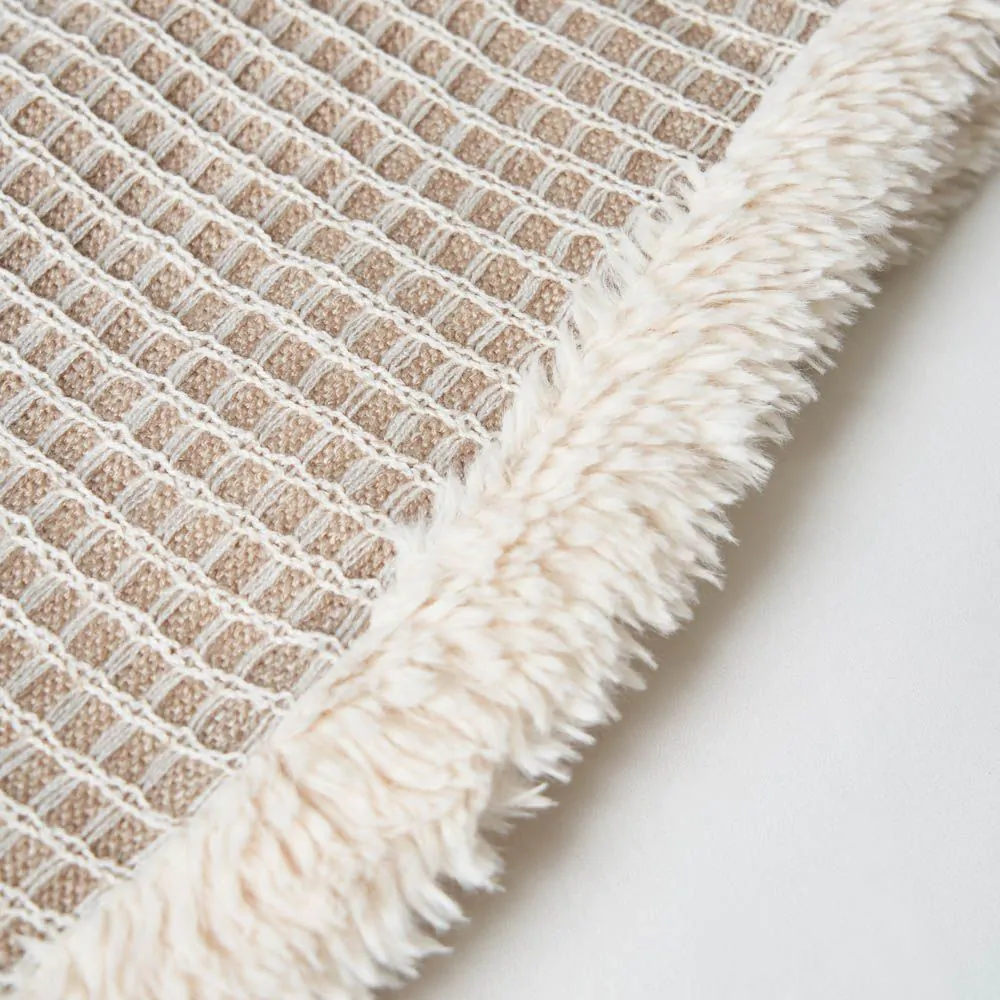 Knitted Waffle Throw, Natural - Image 5