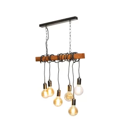 Kya Wooden Bar Ceiling Pendant, Natural