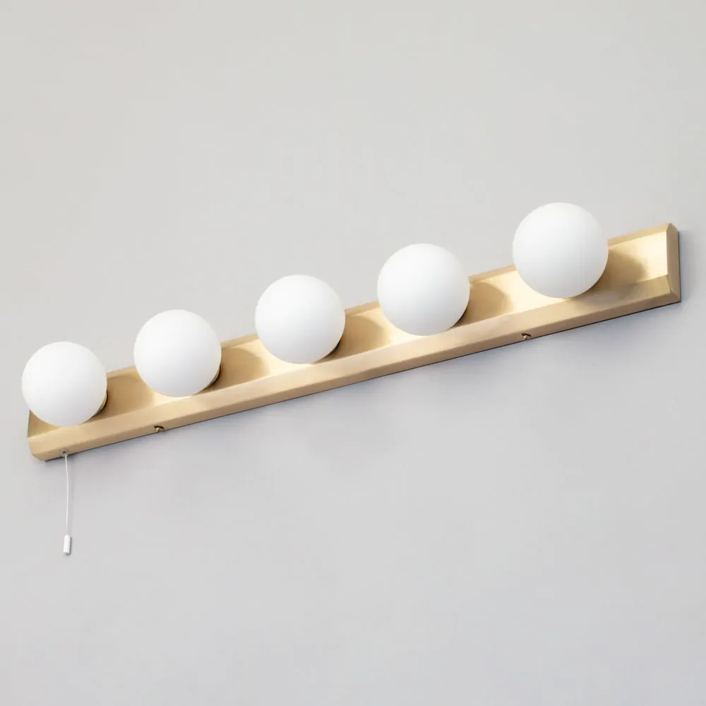 Lara Hollywood Style Bathroom Wall Light, Satin Brass - Image 4