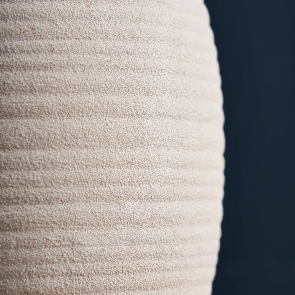Large Textured Ceramic Vase, Cream - Image 3