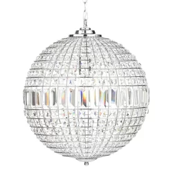 Large Ursula Crystal Ball Pendant, Chrome
