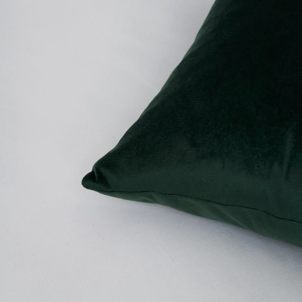 Large Velour Cushion, Green - Image 4