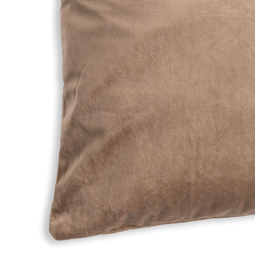Large Velour Cushion, Natural - Image 3