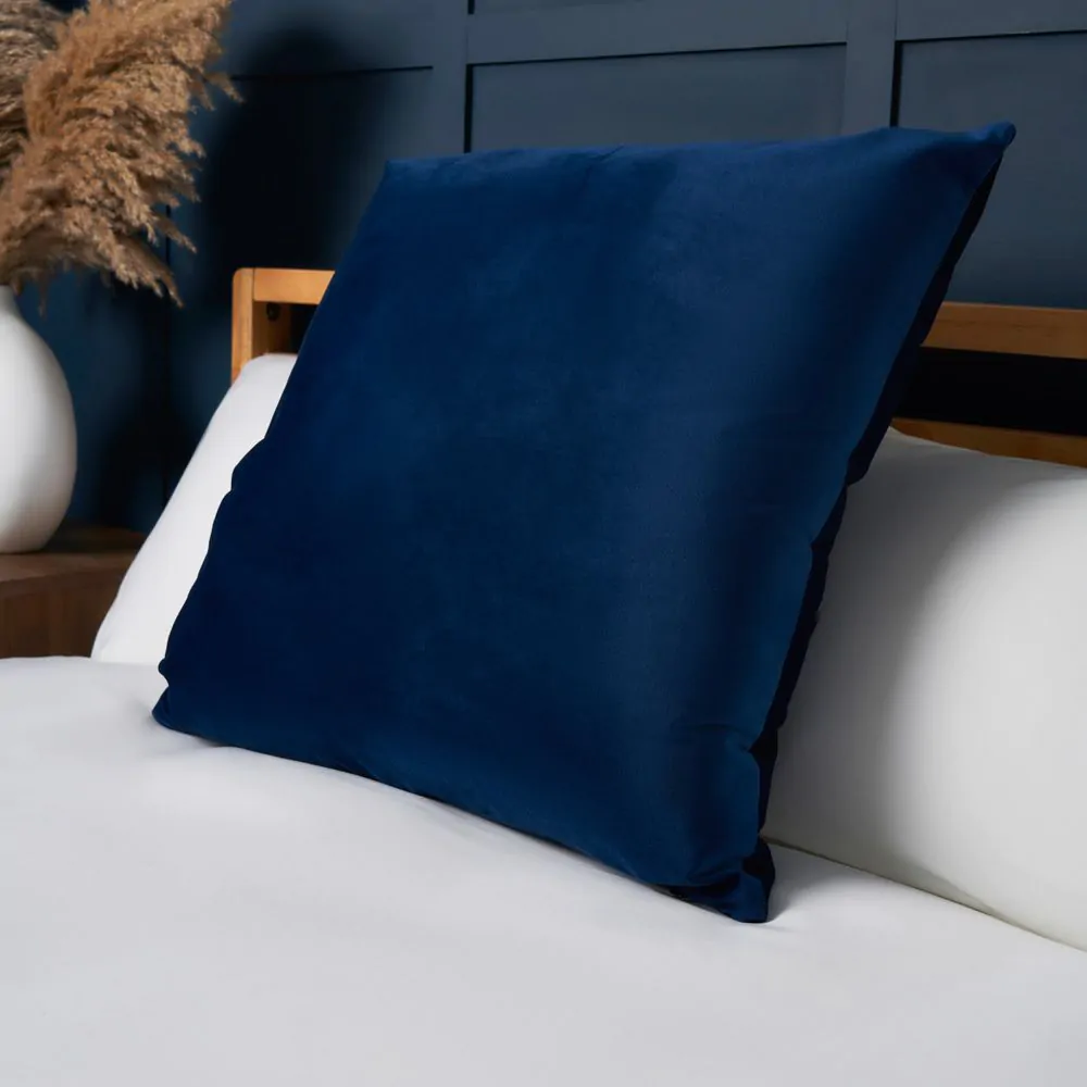 Large Velour Cushion, Navy