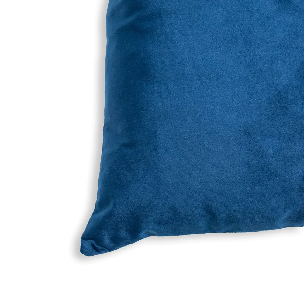 Large Velour Cushion, Navy - Image 3