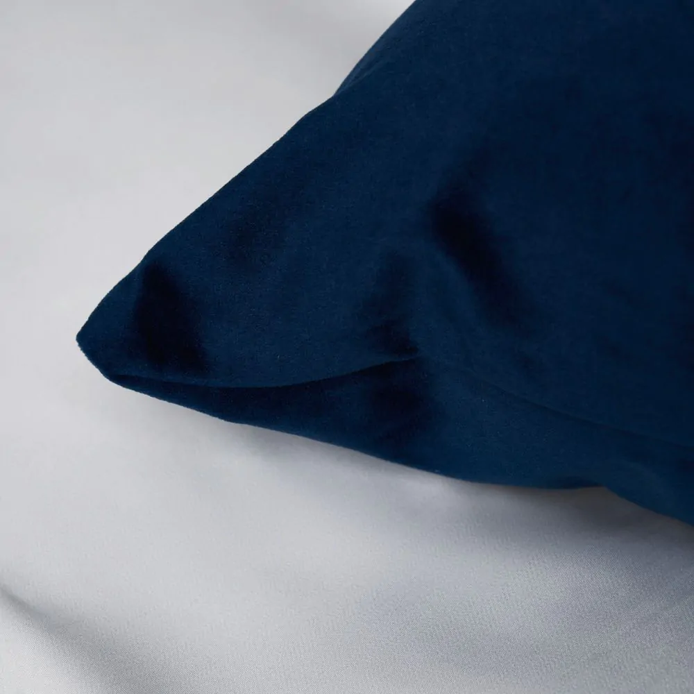 Large Velour Cushion, Navy - Image 4
