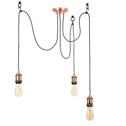 Laura 3 Light Ceiling Pendant, Antique Copper