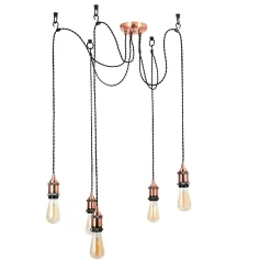 Laura 5 Light Ceiling Pendant, Antique Copper