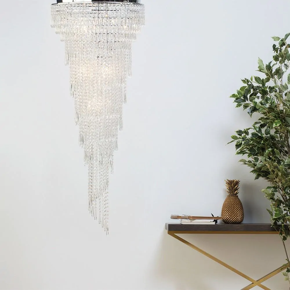 Leila Crystal Flush Ceiling Light, Chrome - Image 2