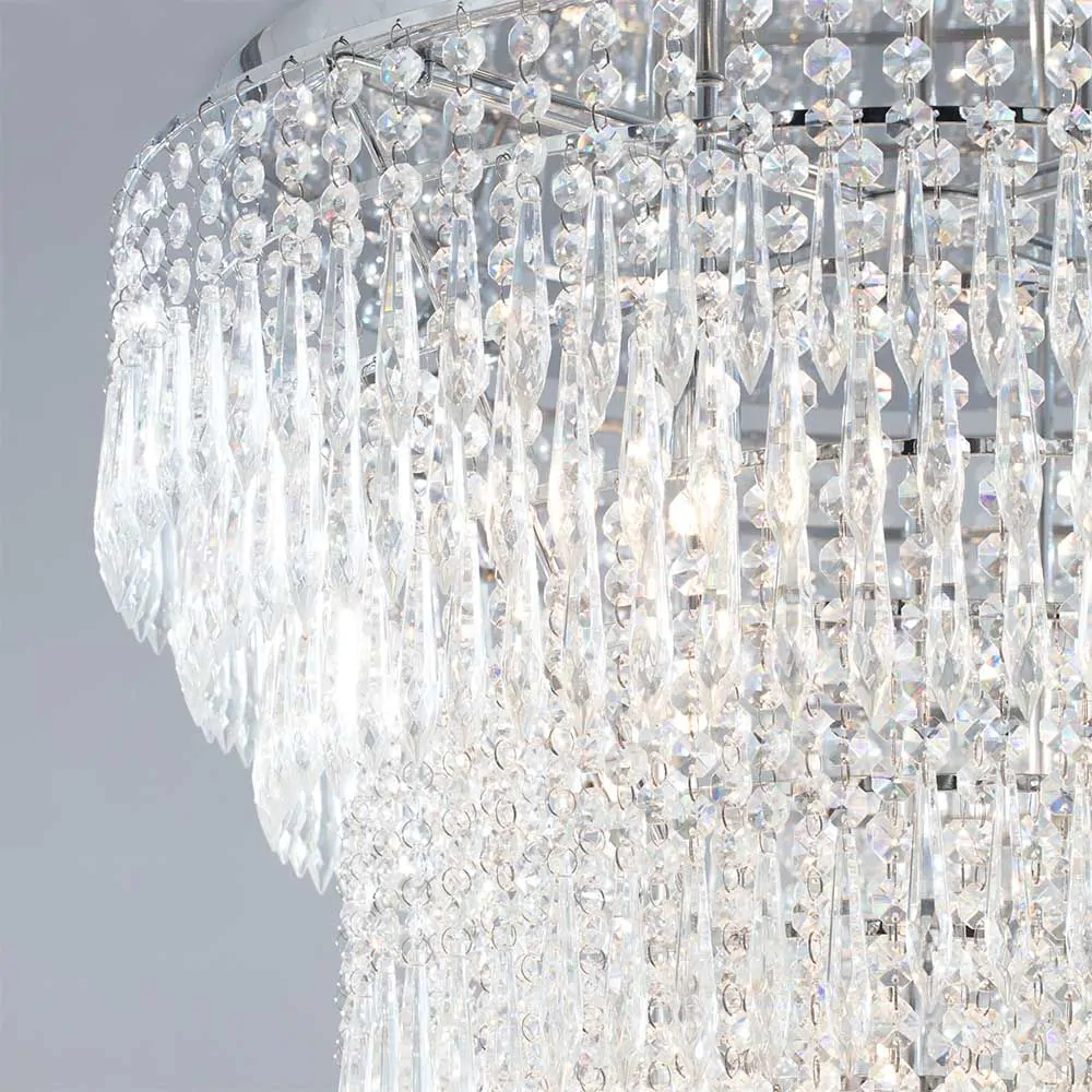 Leila Crystal Flush Ceiling Light, Chrome - Image 6