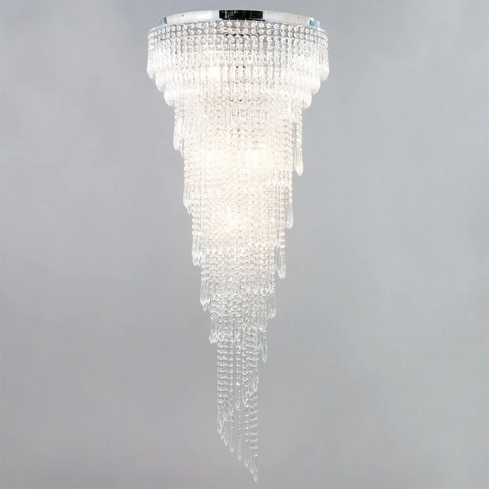 Leila Crystal Flush Ceiling Light, Chrome - Image 3