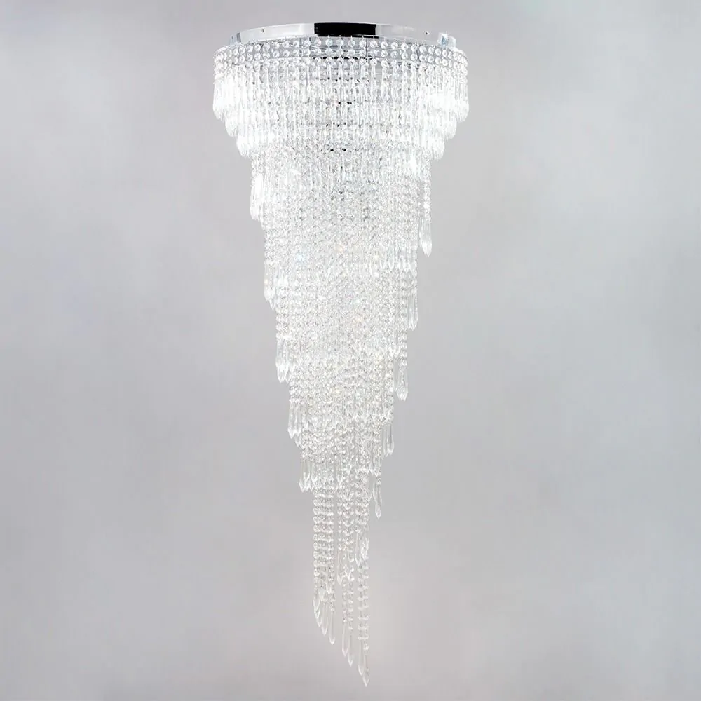 Leila Crystal Flush Ceiling Light, Chrome - Image 4
