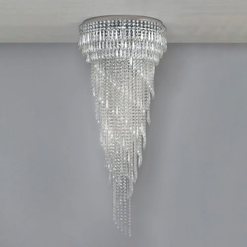Leila Crystal Flush Ceiling Light, Chrome - Image 5