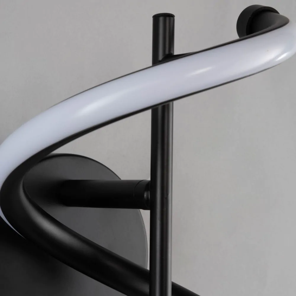 Leo LED Swirl Wall Light, Matte Black - Image 5