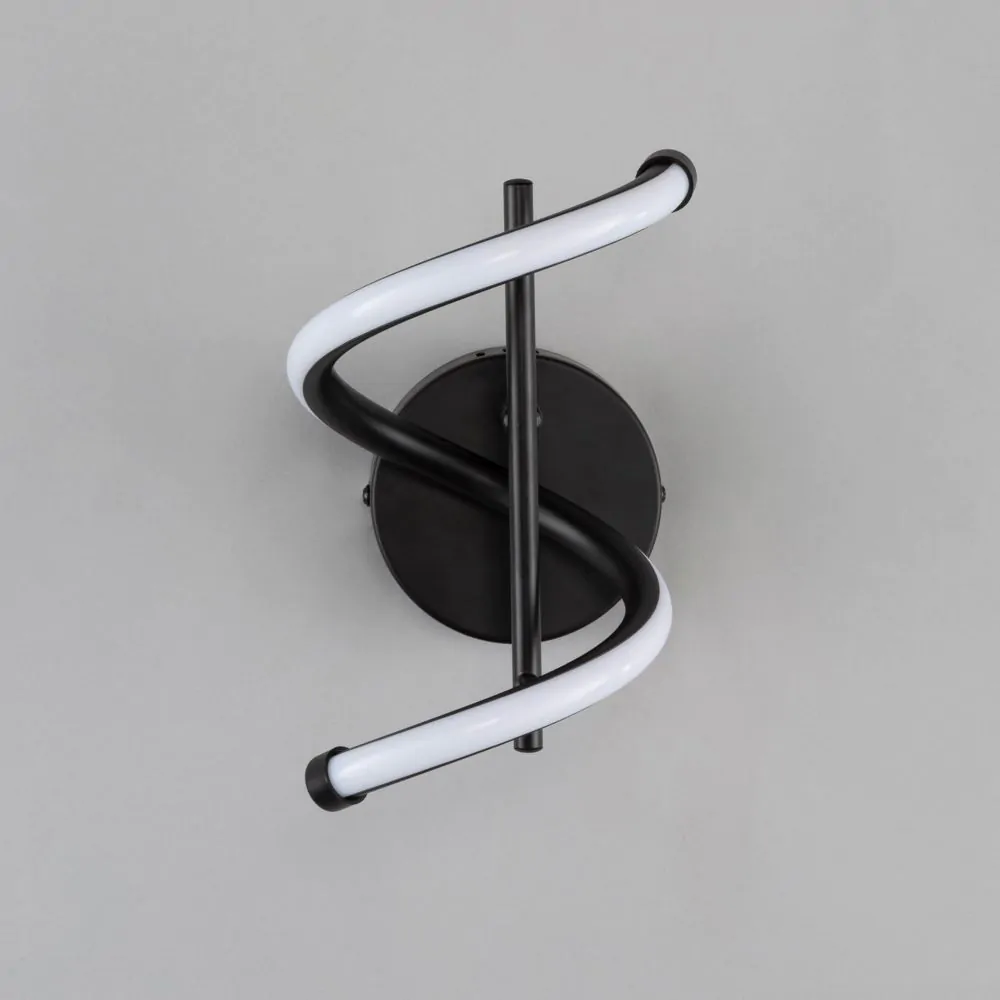 Leo LED Swirl Wall Light, Matte Black - Image 4