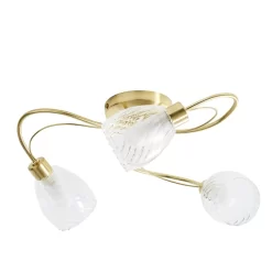Arya Tangle Bathroom Flush Ceiling Light, Satin Brass