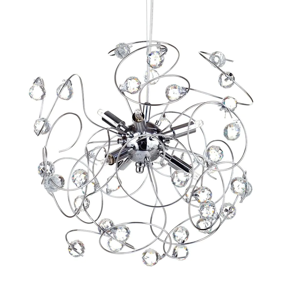 Lila Sputnik Ceiling Light, Chrome